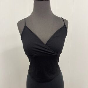 Chic Black Wrap Camisole